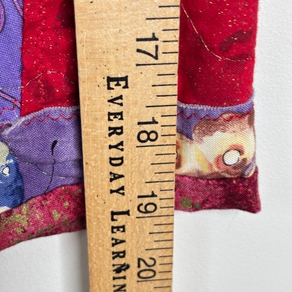 VTG Quilted Coat Kimono Patchwork Purple Butterfly Jerzees L Artsy Granny Boho - Picture 8 of 9